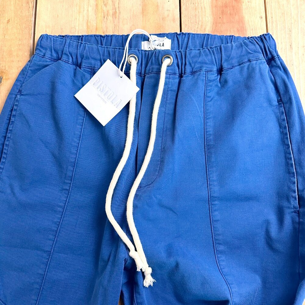 NWT Pistola French‎ Blue Tiff Trousers Joggers 26 Elastic Waist High Rise - Picture 2 of 7